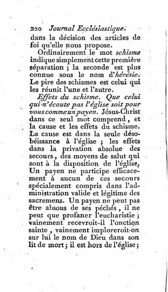 Journal ecclesiastique ou bibliotheque raisonnée des sciences ecclésiastiques