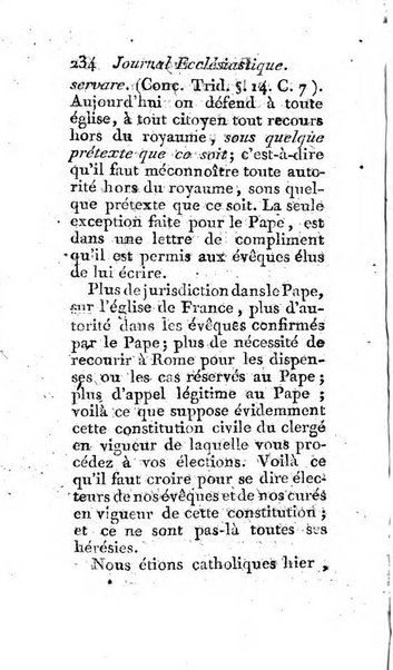 Journal ecclesiastique ou bibliotheque raisonnée des sciences ecclésiastiques