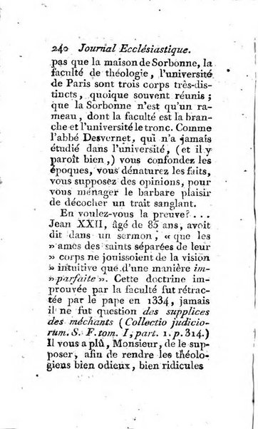 Journal ecclesiastique ou bibliotheque raisonnée des sciences ecclésiastiques