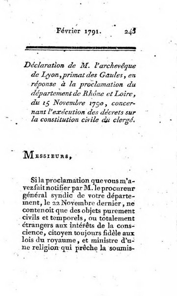 Journal ecclesiastique ou bibliotheque raisonnée des sciences ecclésiastiques