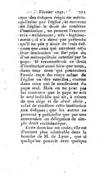 Journal ecclesiastique ou bibliotheque raisonnée des sciences ecclésiastiques