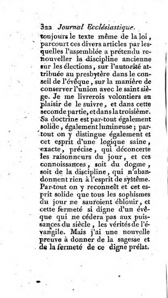 Journal ecclesiastique ou bibliotheque raisonnée des sciences ecclésiastiques