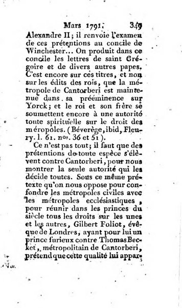 Journal ecclesiastique ou bibliotheque raisonnée des sciences ecclésiastiques