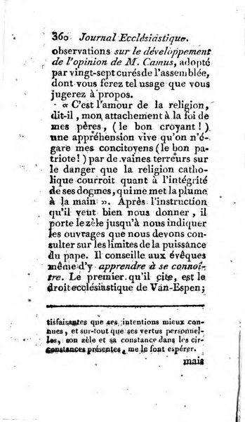 Journal ecclesiastique ou bibliotheque raisonnée des sciences ecclésiastiques