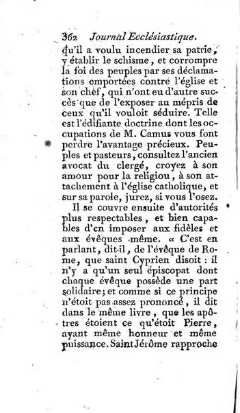 Journal ecclesiastique ou bibliotheque raisonnée des sciences ecclésiastiques