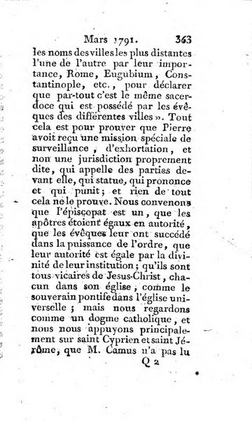 Journal ecclesiastique ou bibliotheque raisonnée des sciences ecclésiastiques