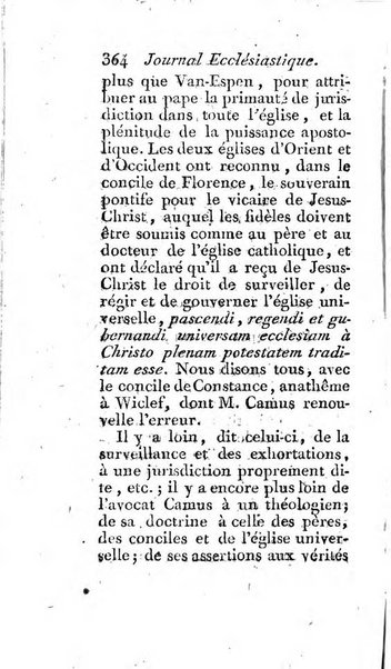 Journal ecclesiastique ou bibliotheque raisonnée des sciences ecclésiastiques