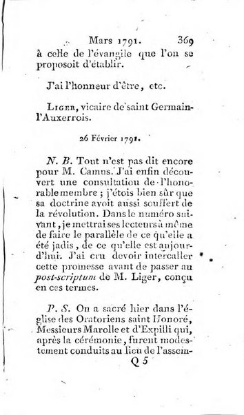 Journal ecclesiastique ou bibliotheque raisonnée des sciences ecclésiastiques