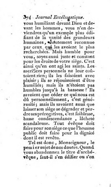 Journal ecclesiastique ou bibliotheque raisonnée des sciences ecclésiastiques