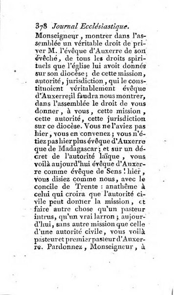 Journal ecclesiastique ou bibliotheque raisonnée des sciences ecclésiastiques