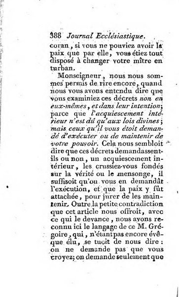 Journal ecclesiastique ou bibliotheque raisonnée des sciences ecclésiastiques