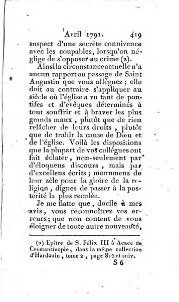 Journal ecclesiastique ou bibliotheque raisonnée des sciences ecclésiastiques