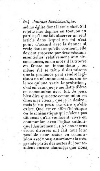 Journal ecclesiastique ou bibliotheque raisonnée des sciences ecclésiastiques