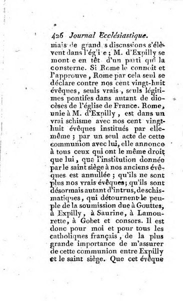 Journal ecclesiastique ou bibliotheque raisonnée des sciences ecclésiastiques