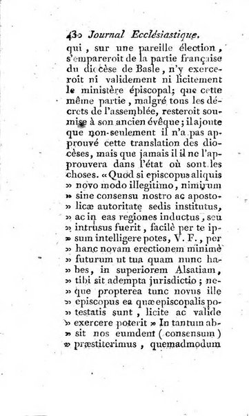 Journal ecclesiastique ou bibliotheque raisonnée des sciences ecclésiastiques