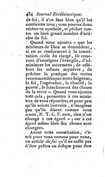 Journal ecclesiastique ou bibliotheque raisonnée des sciences ecclésiastiques