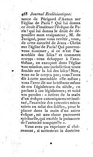 Journal ecclesiastique ou bibliotheque raisonnée des sciences ecclésiastiques