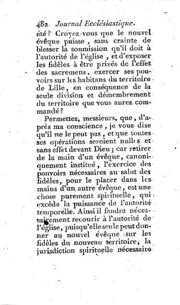 Journal ecclesiastique ou bibliotheque raisonnée des sciences ecclésiastiques