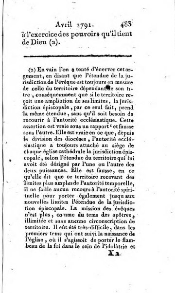 Journal ecclesiastique ou bibliotheque raisonnée des sciences ecclésiastiques