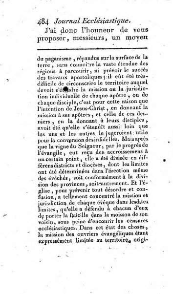 Journal ecclesiastique ou bibliotheque raisonnée des sciences ecclésiastiques