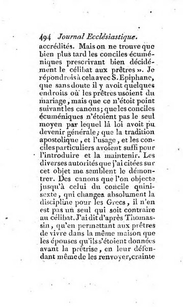 Journal ecclesiastique ou bibliotheque raisonnée des sciences ecclésiastiques