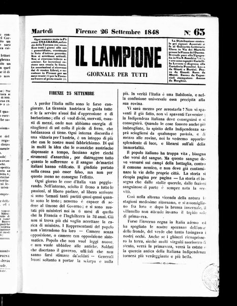 Il lampione : giornale per tutti