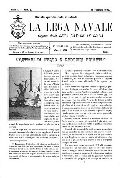 La lega navale rivista quindicinale illustrata