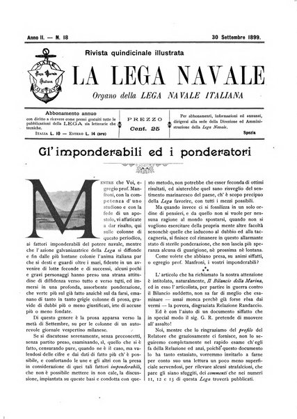 La lega navale rivista quindicinale illustrata