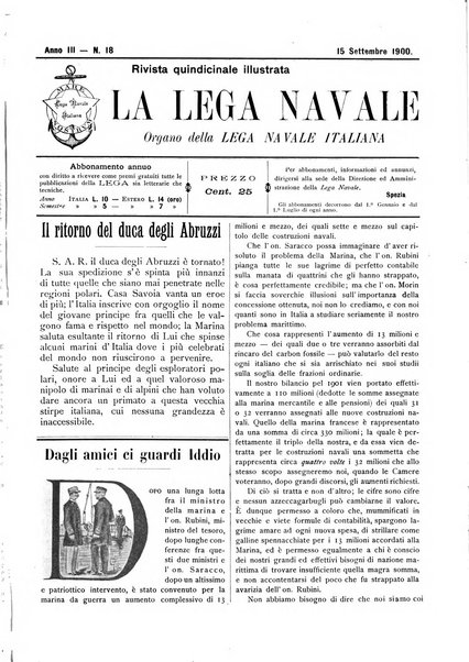 La lega navale rivista quindicinale illustrata