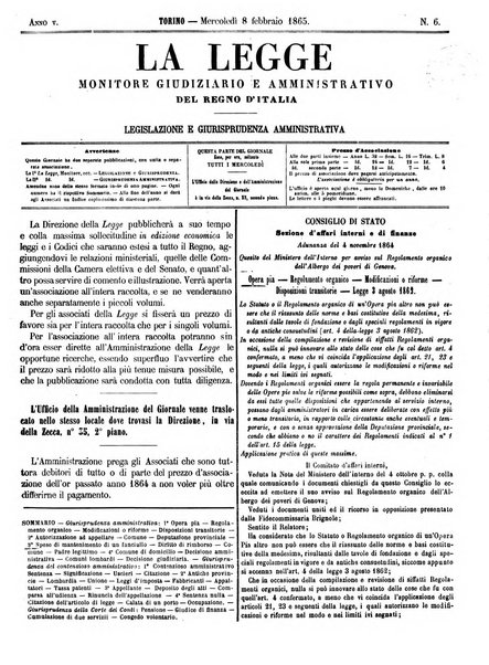 La legge monitore giudiziario e amministrativo del Regno d'Italia