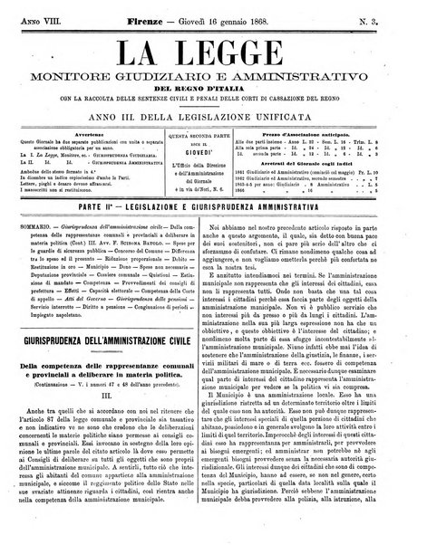 La legge monitore giudiziario e amministrativo del Regno d'Italia
