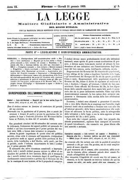 La legge monitore giudiziario e amministrativo del Regno d'Italia
