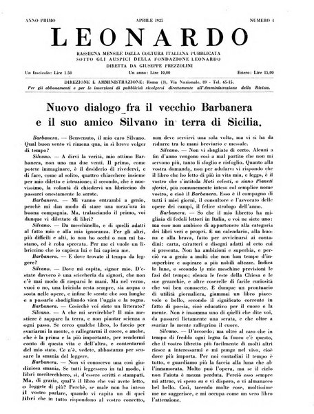 Leonardo rassegna mensile della coltura italiana