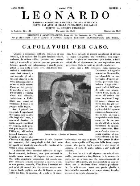 Leonardo rassegna mensile della coltura italiana