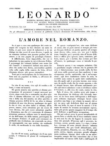 Leonardo rassegna mensile della coltura italiana