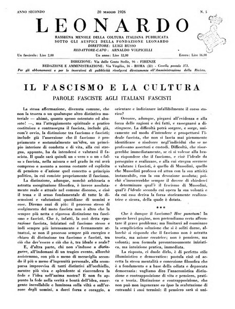 Leonardo rassegna mensile della coltura italiana