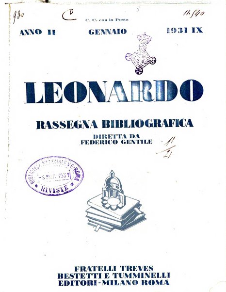 Leonardo rassegna mensile della coltura italiana