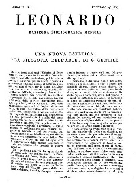 Leonardo rassegna mensile della coltura italiana