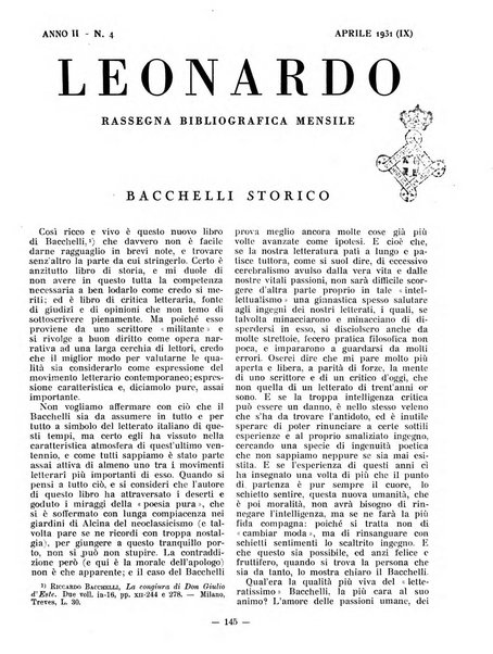 Leonardo rassegna mensile della coltura italiana