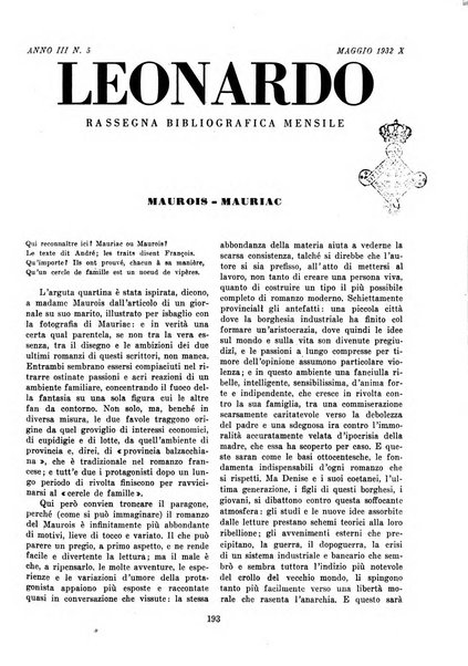 Leonardo rassegna mensile della coltura italiana