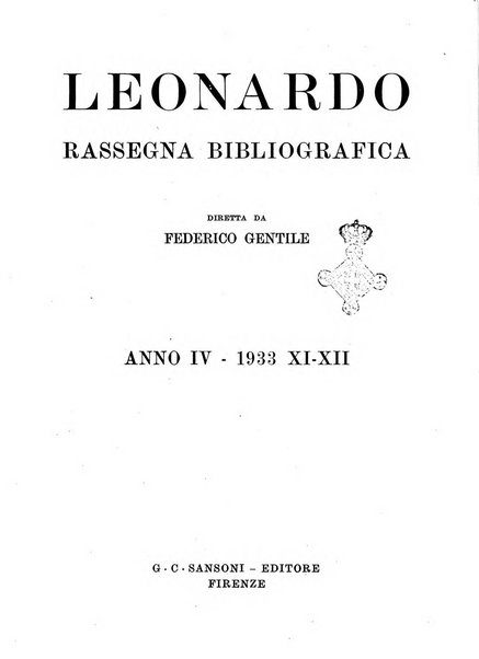 Leonardo rassegna mensile della coltura italiana