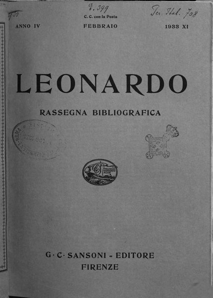 Leonardo rassegna mensile della coltura italiana