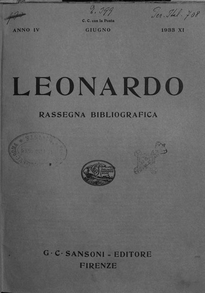 Leonardo rassegna mensile della coltura italiana