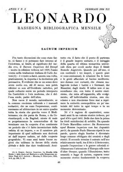 Leonardo rassegna mensile della coltura italiana