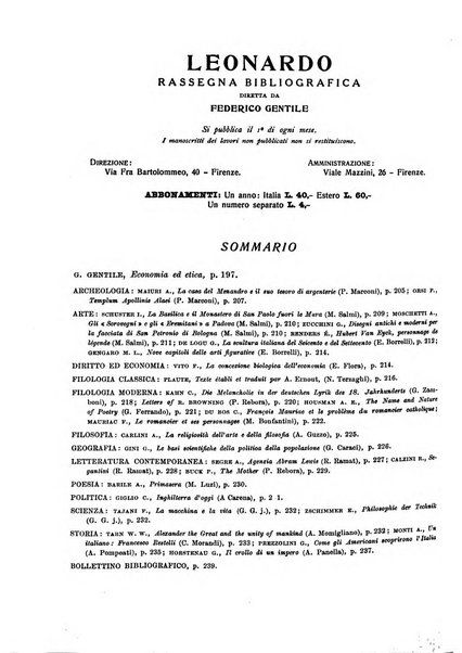 Leonardo rassegna mensile della coltura italiana