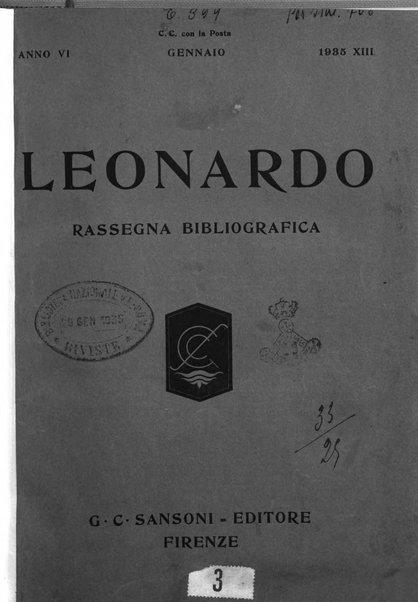 Leonardo rassegna mensile della coltura italiana