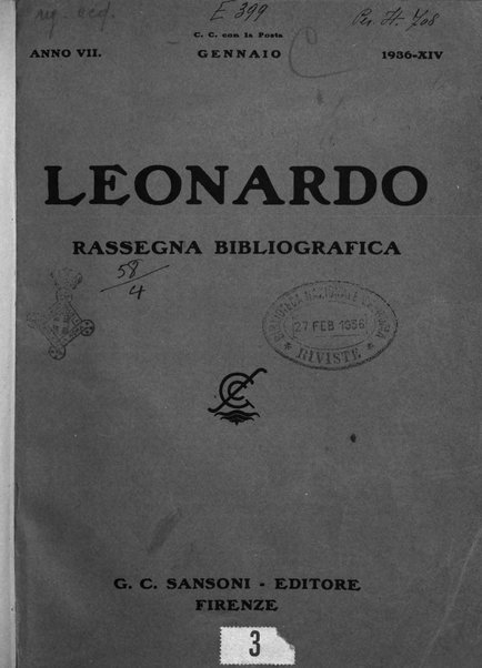 Leonardo rassegna mensile della coltura italiana