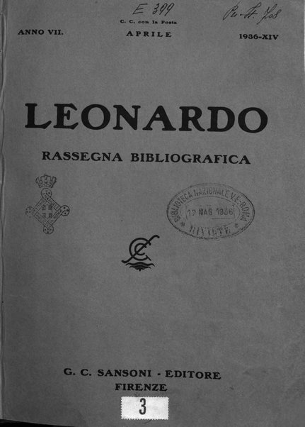 Leonardo rassegna mensile della coltura italiana