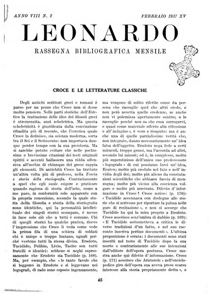 Leonardo rassegna mensile della coltura italiana