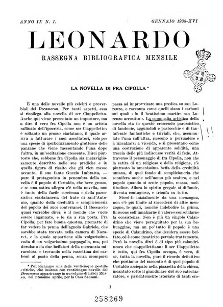 Leonardo rassegna mensile della coltura italiana